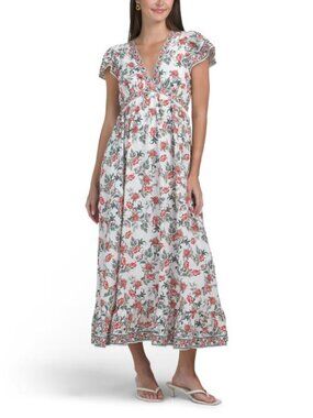 Max Studio | Dresses | Max Studio Womens Elbow Length Sleeve Print Tiered Maxi  Dress | Poshmark